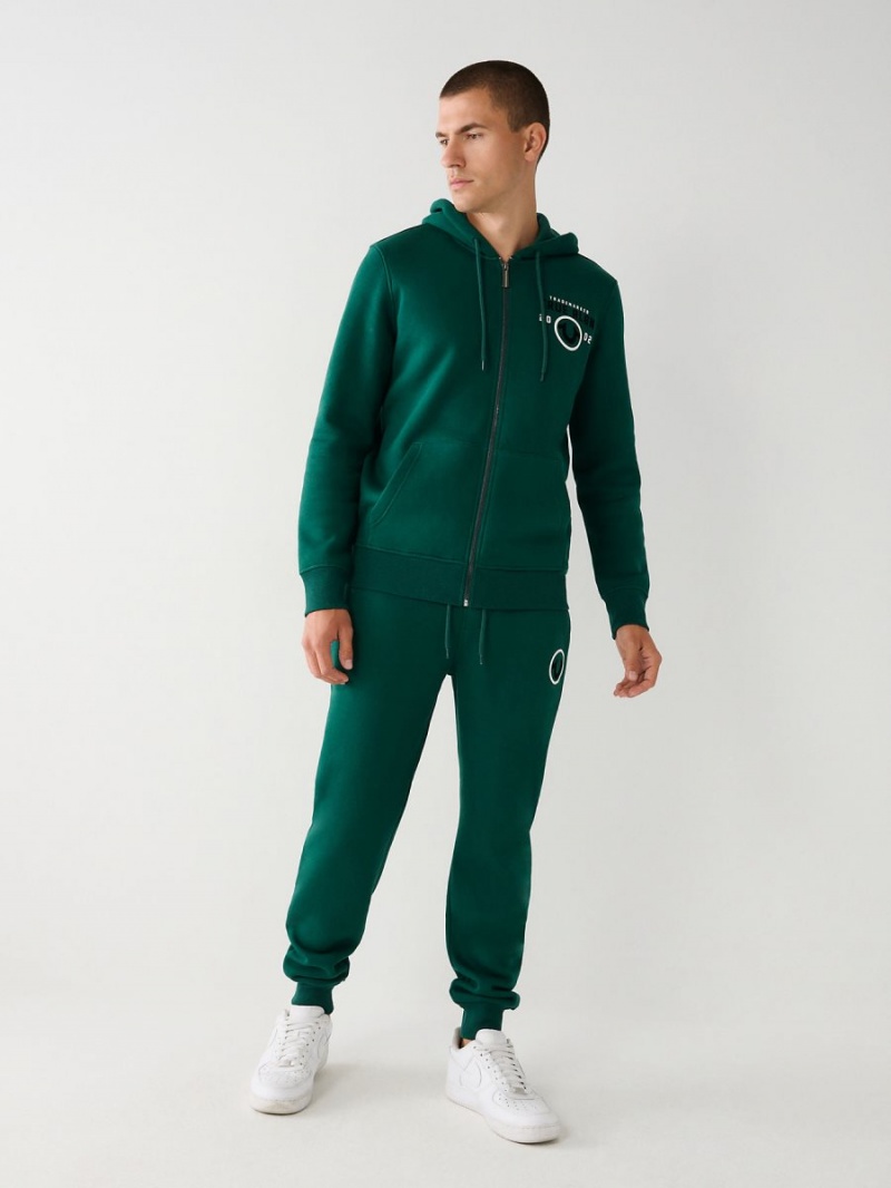 Emerald Green True Religion Logo Jogger | 4276-RNGXM