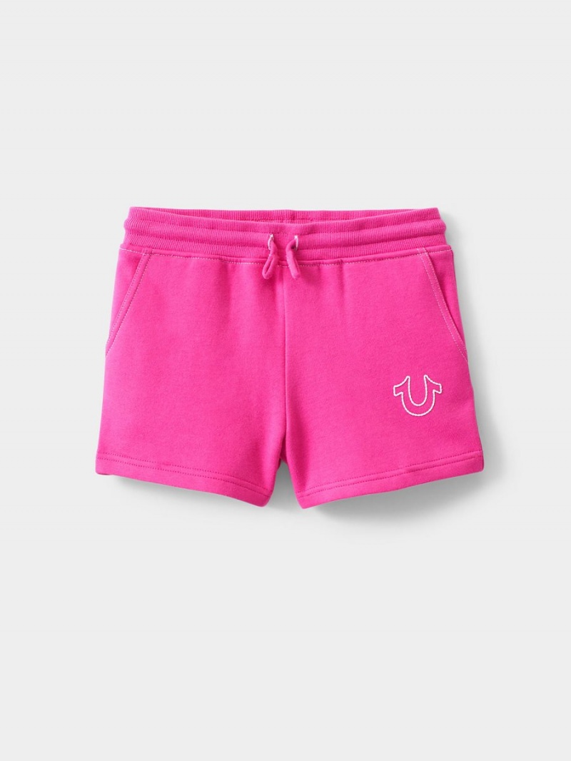 FUCHSIA True Religion Girls Sweat Shorts | 0743-IUWVE