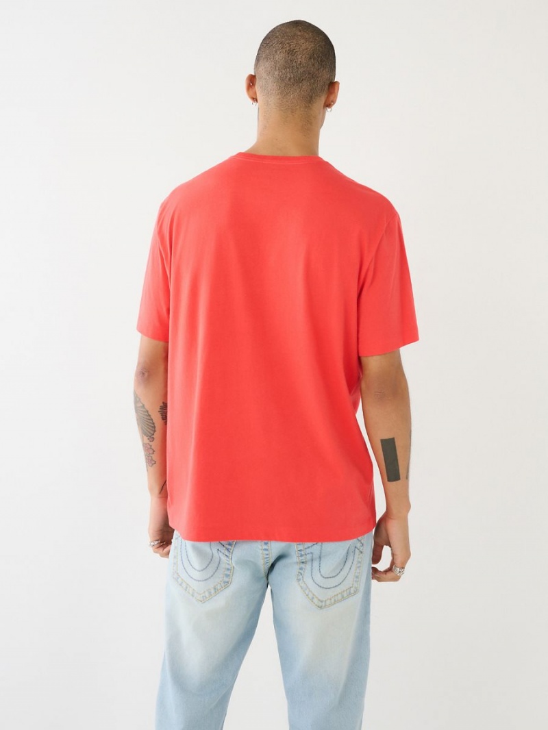 Faded Cherry True Religion Thermo Buddha Graphic Relaxed T Shirts | 7543-YSICW