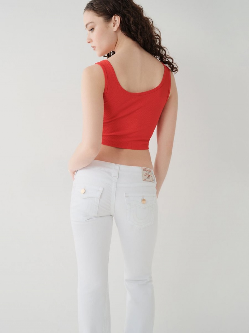 Fiery Red True Religion Logo Crop Tanks | 7805-QDTXH