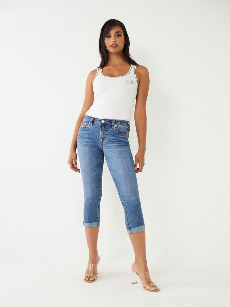 Forgotten Path True Religion Jennie Big T Curvy Skinny Crop Jeans | 9126-VRFKM