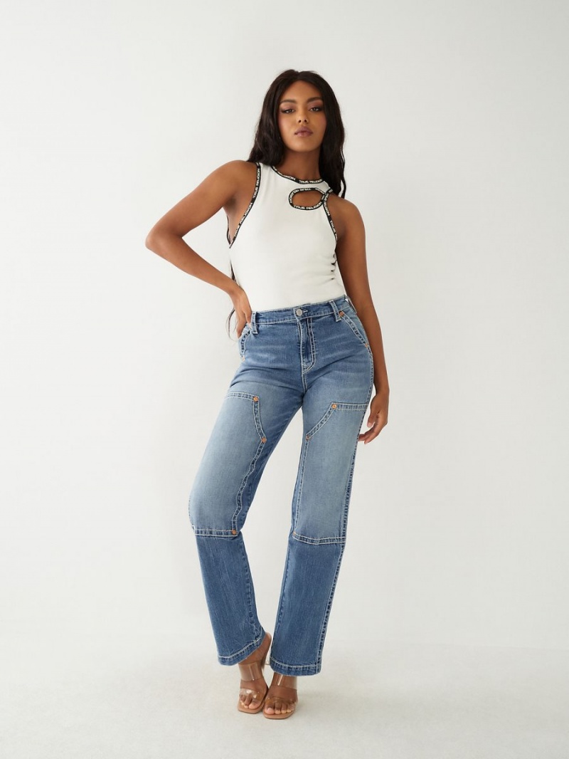 GHOST WAVE True Religion Sarah High Rise Big T Straight Jeans | 3142-RDMUI