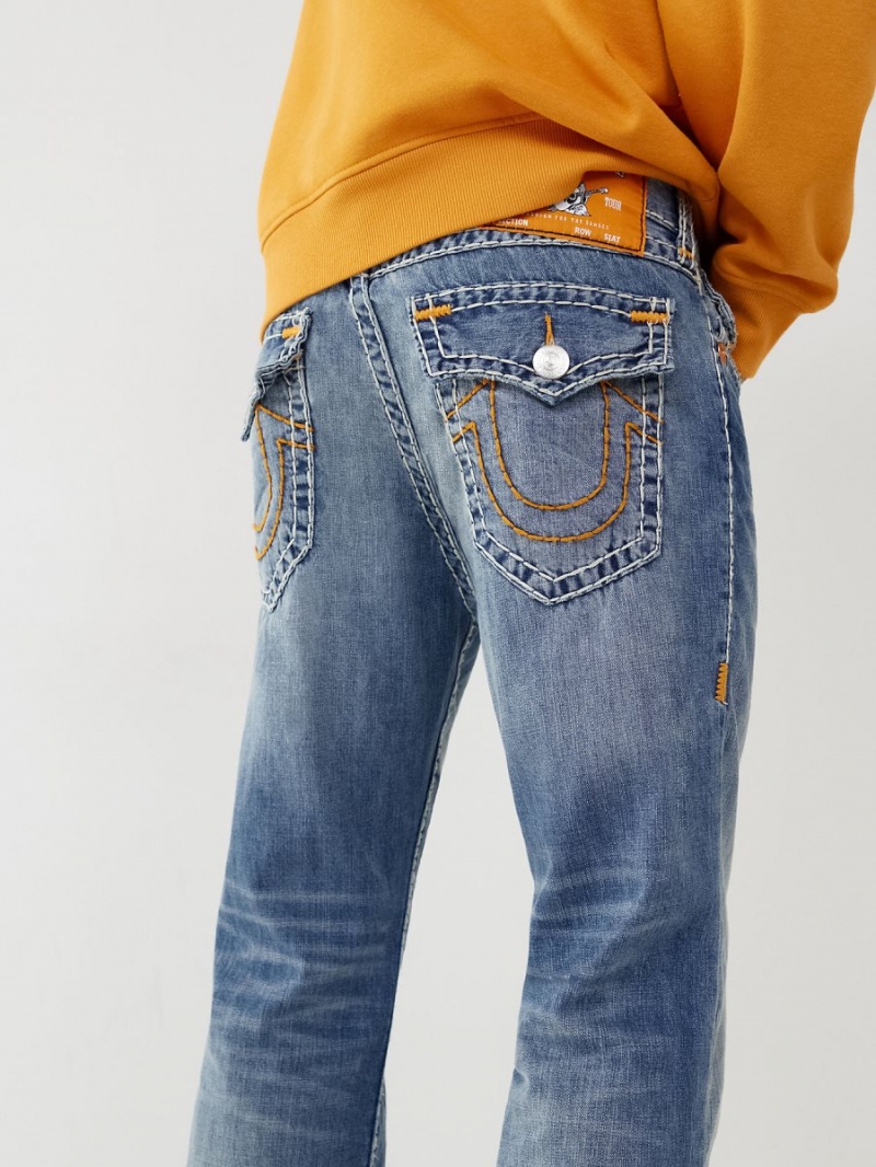 GOLDEN GODS MEDIUM WASH True Religion Ricky Vintage Super T Straight Jeans | 9457-CIYNG