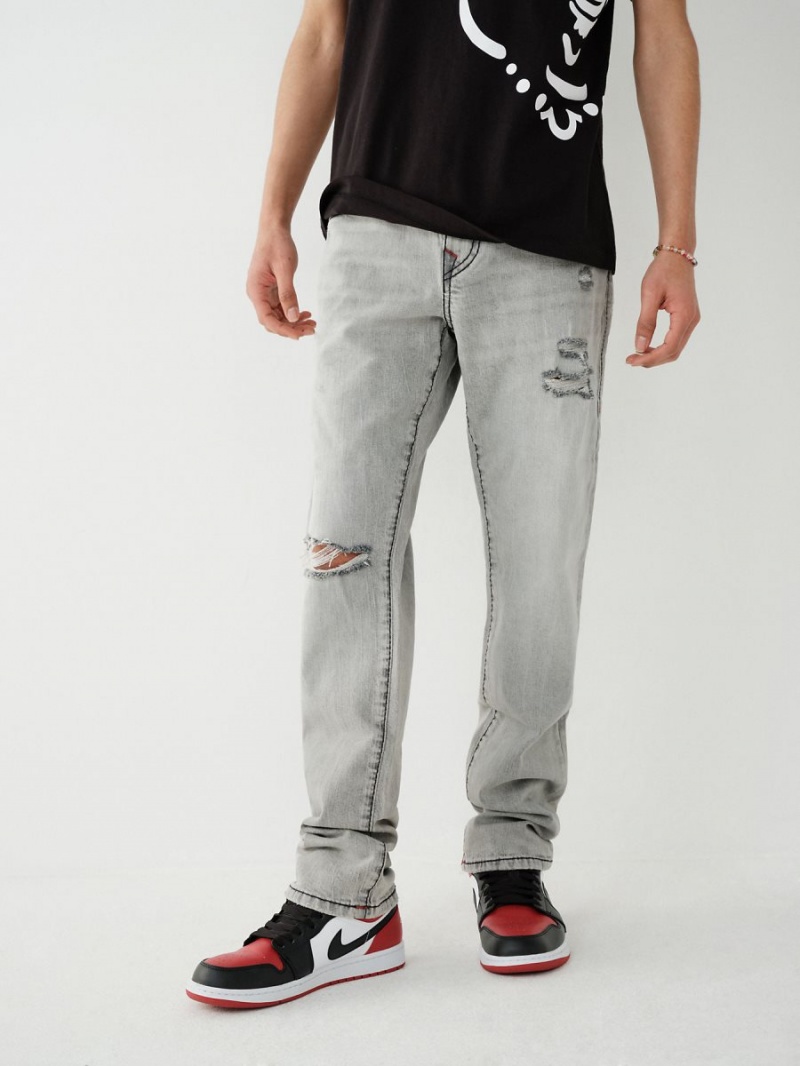 GRAIL GREY True Religion Geno Big T Stitch Slim Jeans | 3476-KILYJ