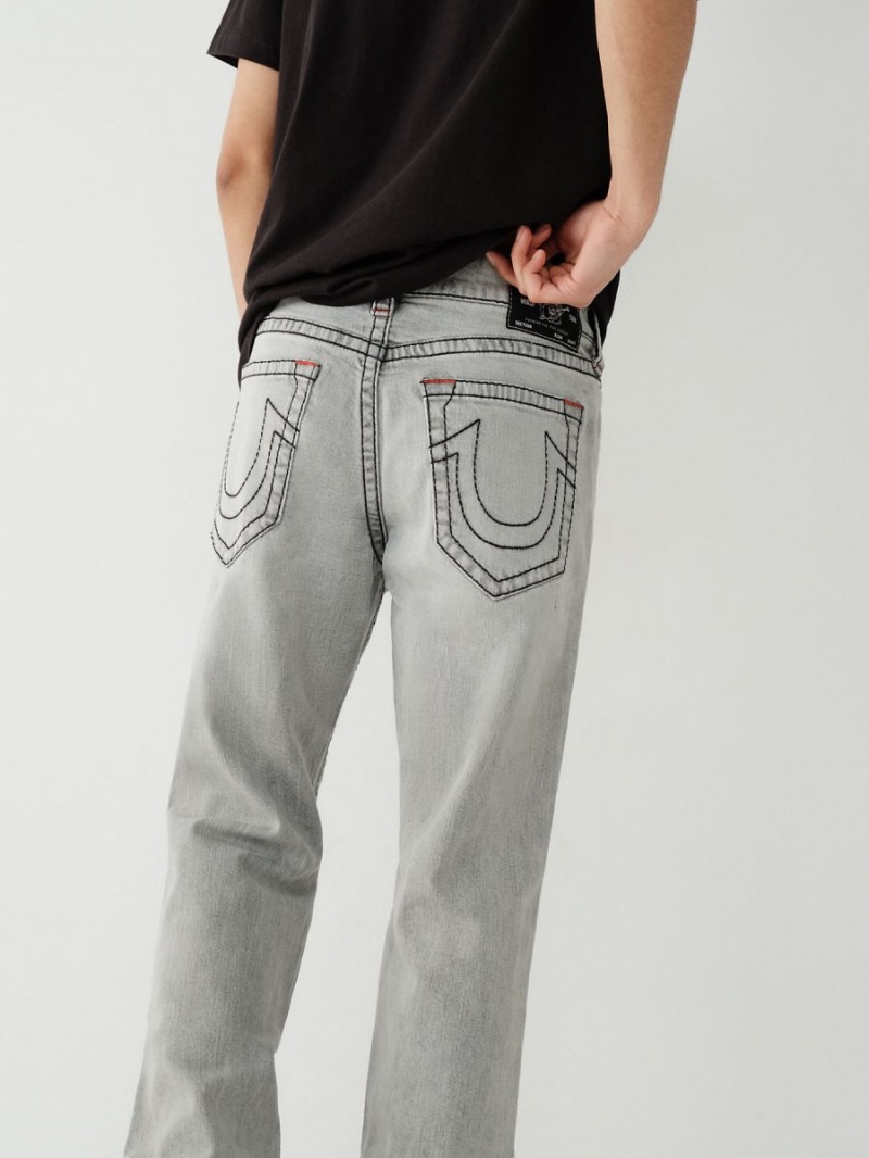 GRAIL GREY True Religion Geno Big T Stitch Slim Jeans | 3476-KILYJ