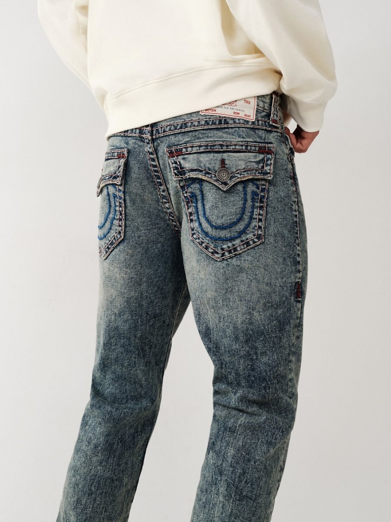 Gatsby Dark Wash True Religion Ricky Super T Stitch Straight Jeans | 8765-EZHFB