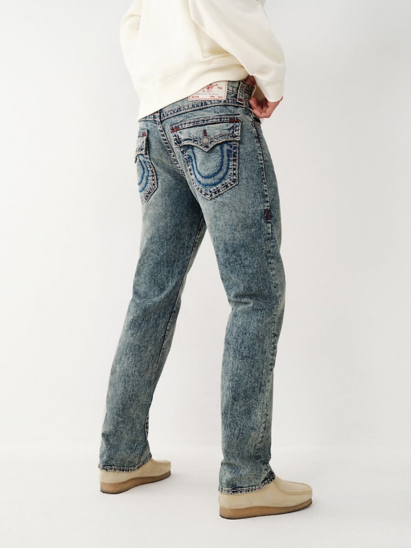 Gatsby Dark Wash True Religion Ricky Super T Stitch Straight Jeans | 8765-EZHFB