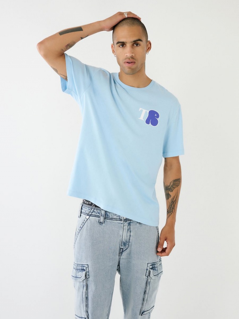 Glacier True Religion Graffiti Graphic Relaxed T Shirts | 3745-JUOAX