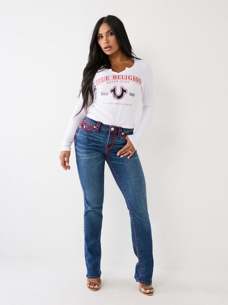 Glowing Moon True Religion Billie Super T Stitch Straight Jeans | 7935-KGLDM