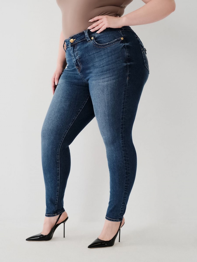 Glowing Moon True Religion Halle Mid Rise Super Skinny Jeans | 5109-QXZDS