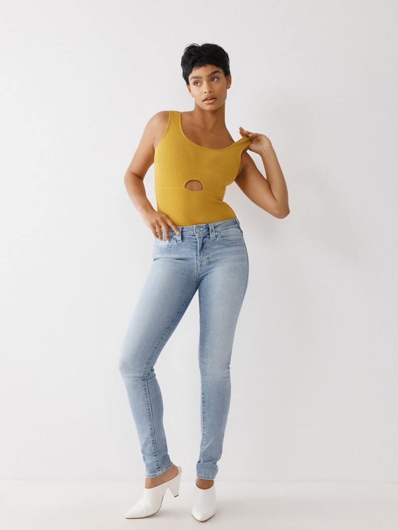 Gold True Religion Cut Out Bodysuit | 1528-XPGTH