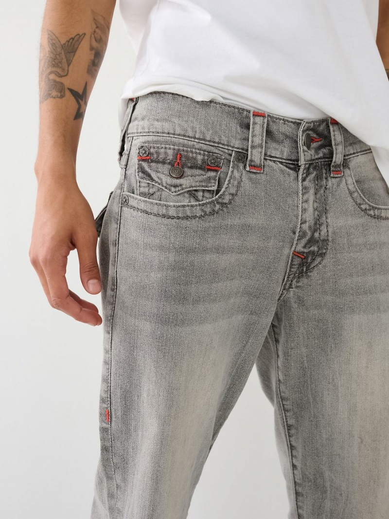 Grail Grey Wash True Religion Ricky Big T Flap Straight Jeans | 5309-DMLAV