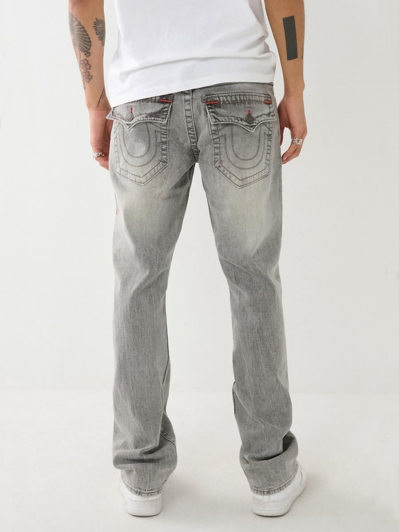 Grail Grey Wash True Religion Ricky Big T Flap Straight Jeans | 5309-DMLAV