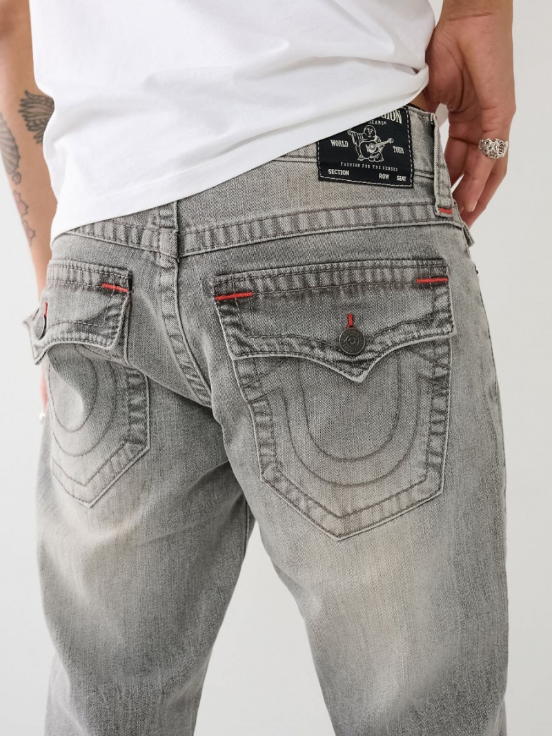 Grail Grey Wash True Religion Ricky Big T Flap Straight Jeans | 5309-DMLAV