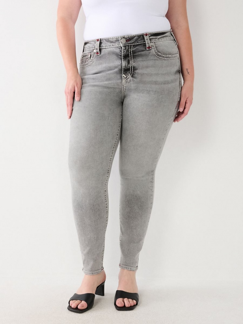 Graphite True Religion Plus Jennie High Rise Super T Curvy Skinny Jeans | 6357-UDVJR