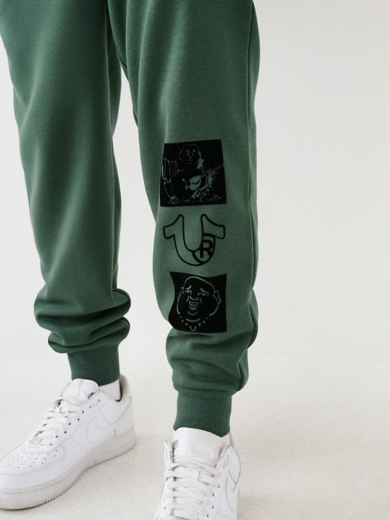 Green/Brown True Religion Logo Jogger | 8204-GFEOR