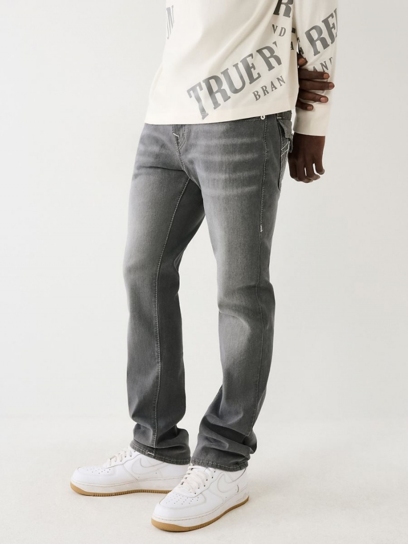 Grey Charcoal True Religion Ricky Big T Stitch Straight Jeans | 8064-VRBKC