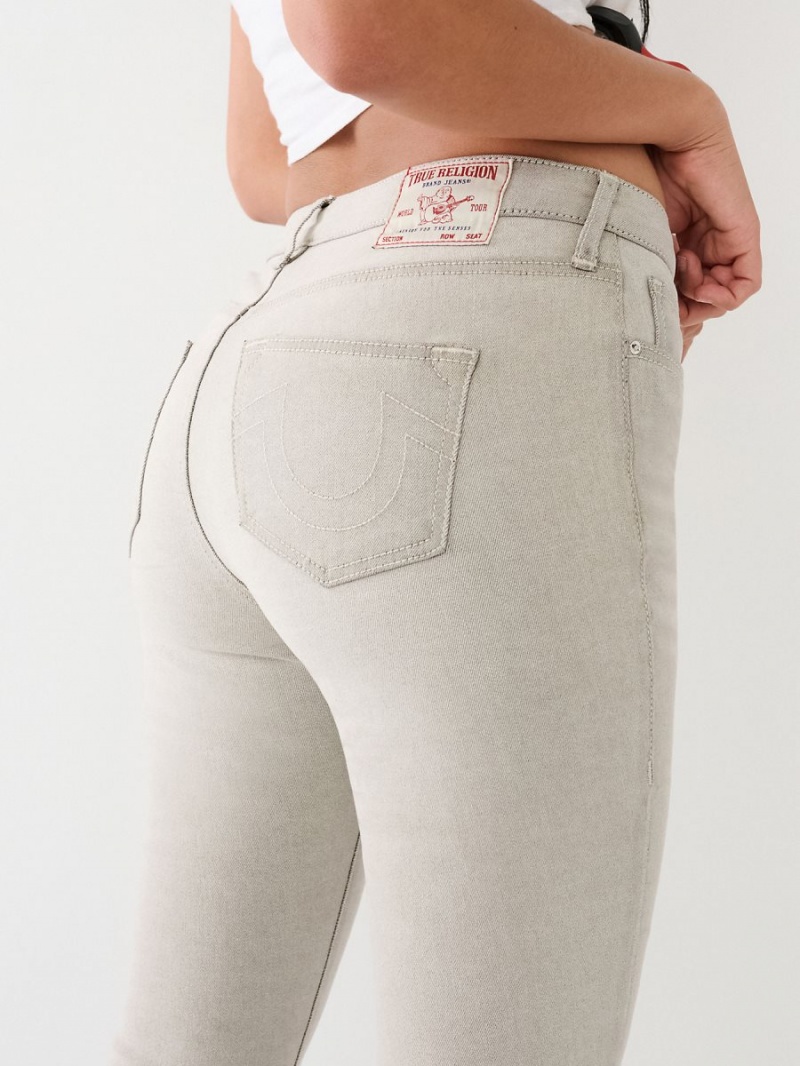 Grey Steam True Religion Jennie Mid Rise Super Skinny Jeans | 3415-NXDTC