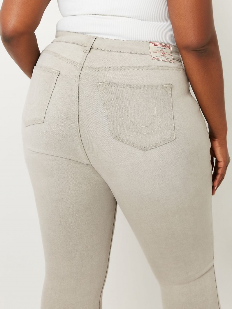 Grey Steam True Religion Plus Jennie Mid Rise Skinny Jeans | 6342-LVQAO