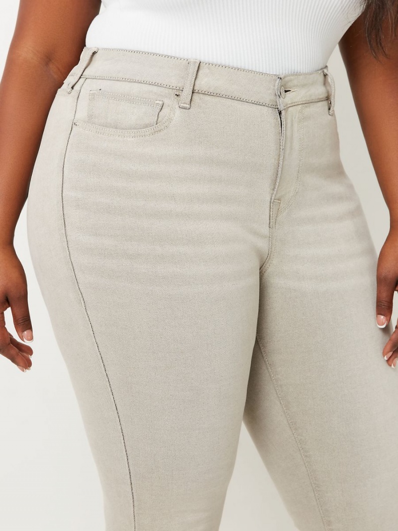 Grey Steam True Religion Plus Jennie Mid Rise Skinny Jeans | 6342-LVQAO