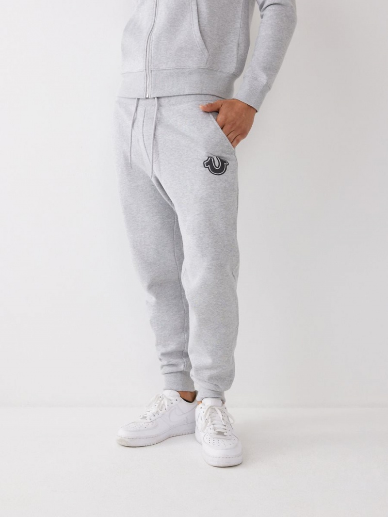 Grey True Religion Logo Jogger | 7405-GPDWX