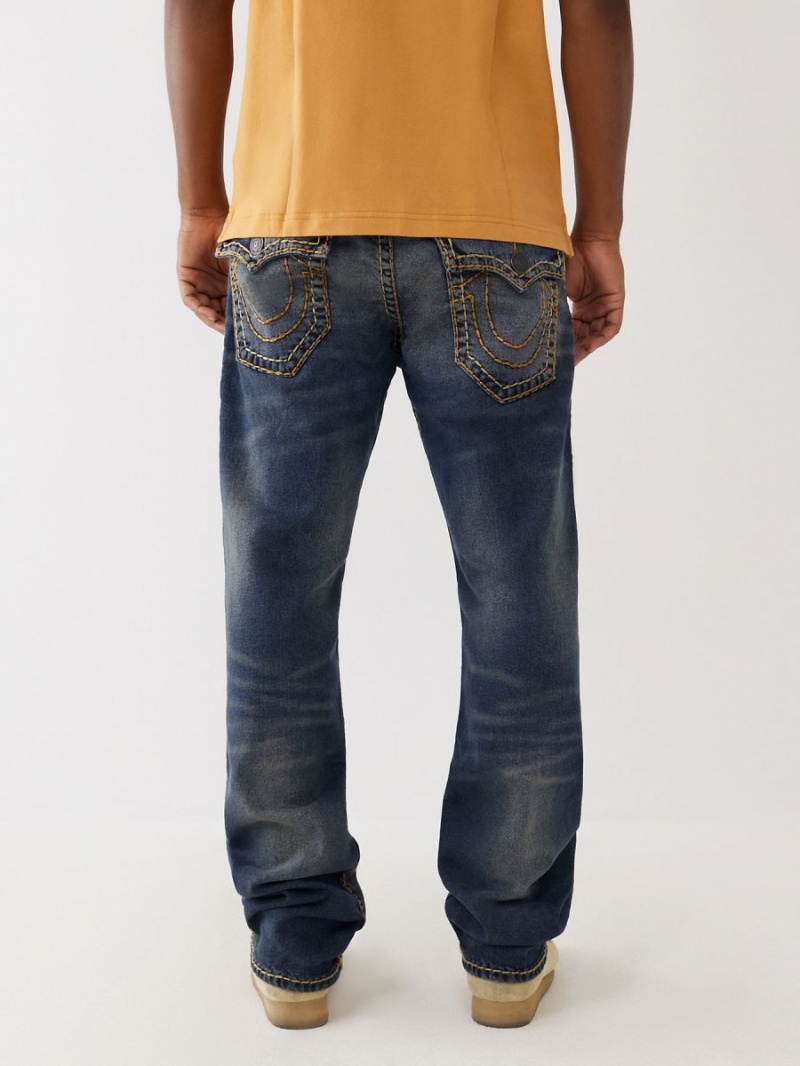 HOLSTON MEDIUM WASH True Religion Ricky Super T Stitch Straight Jeans | 0864-YMBEN