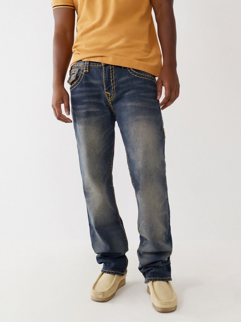 HOLSTON MEDIUM WASH True Religion Ricky Super T Stitch Straight Jeans | 0864-YMBEN