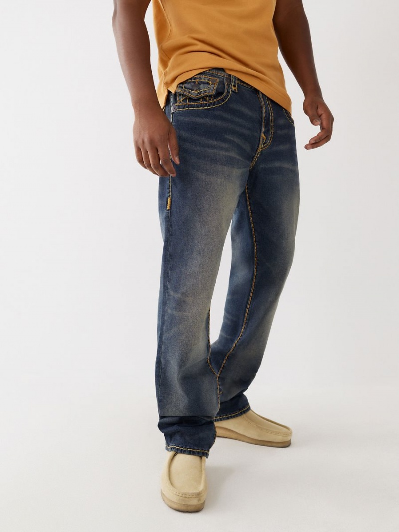 HOLSTON MEDIUM WASH True Religion Ricky Super T Stitch Straight Jeans | 0864-YMBEN