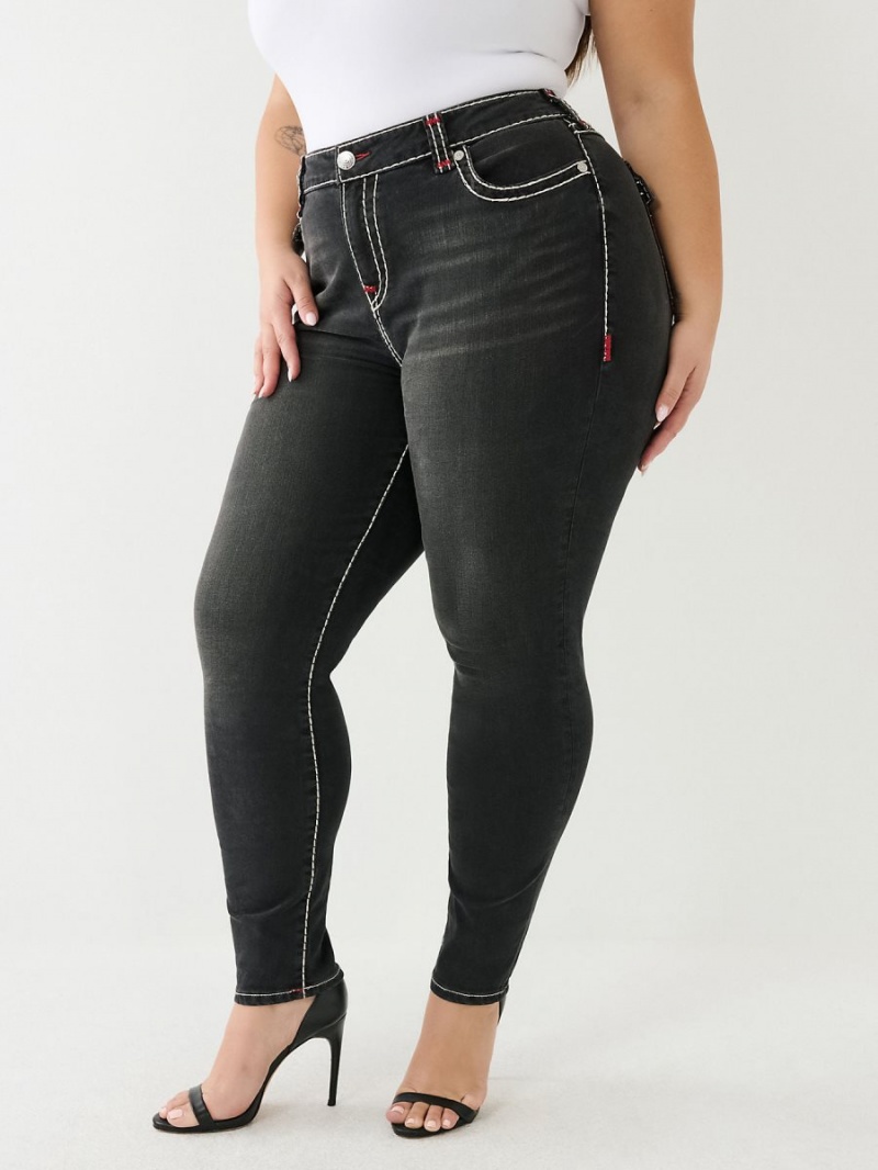 Havana True Religion Plus Jennie Mid Rise Super T Skinny Jeans | 3012-YLOXJ