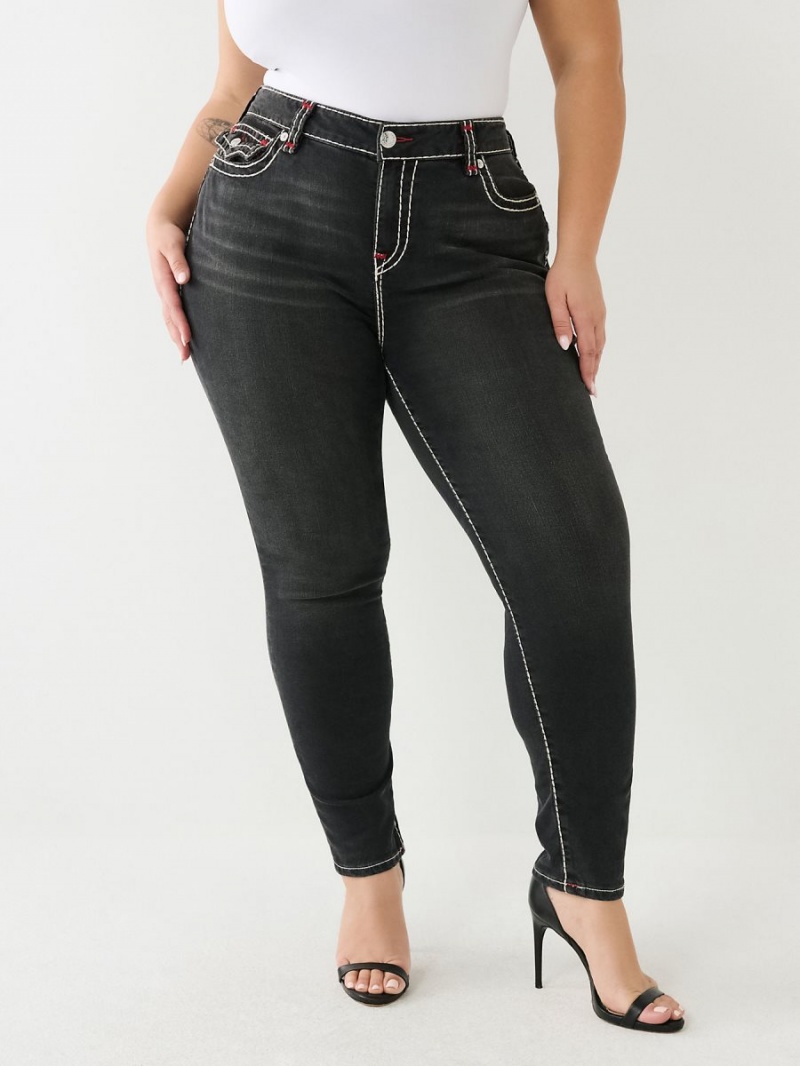 Havana True Religion Plus Jennie Mid Rise Super T Skinny Jeans | 3012-YLOXJ