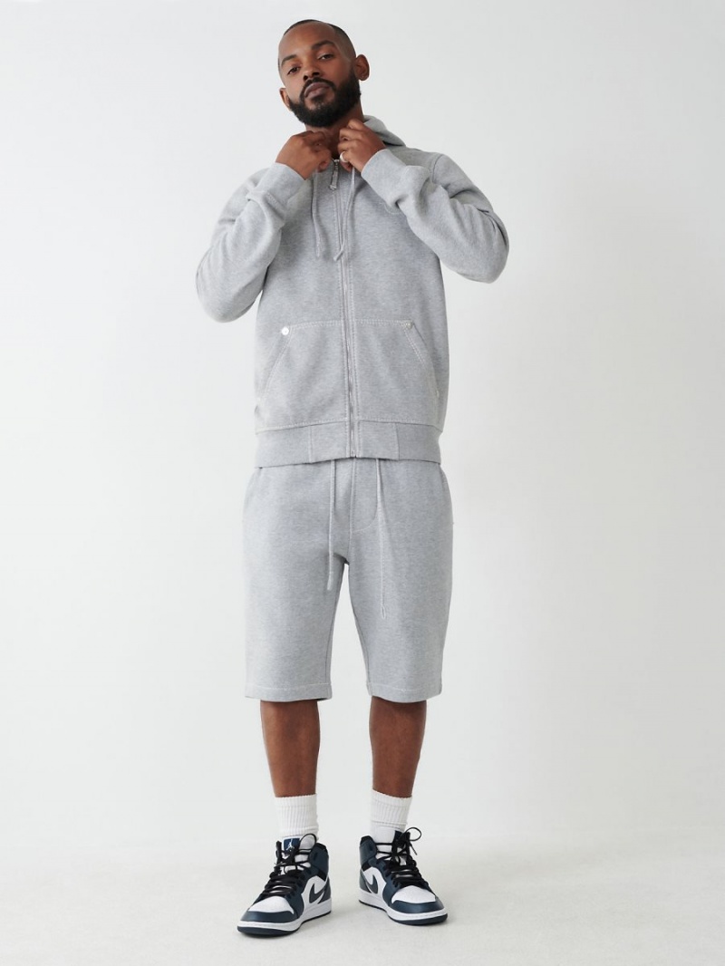 Heather Grey True Religion Big T Sweat Shorts | 3410-FJKRA