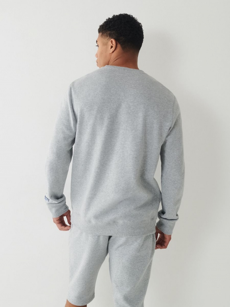 Heather Grey True Religion Buddha Crewneck Sweatshirt | 2960-IRDHE