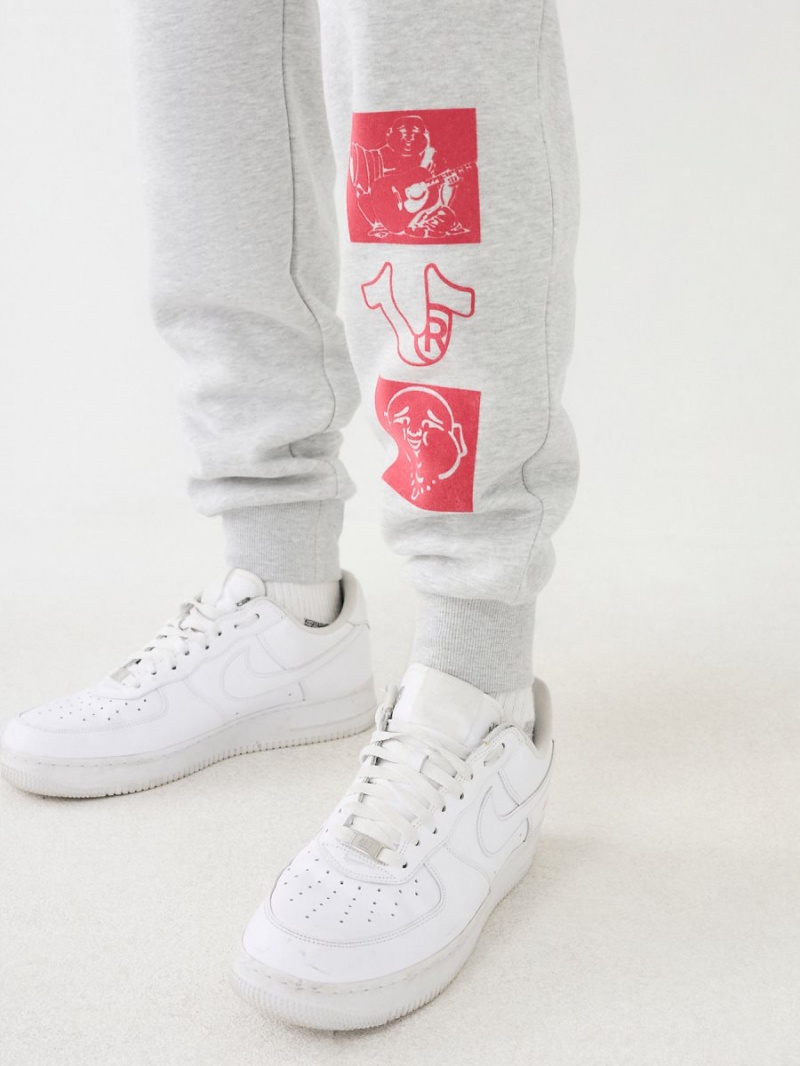 Heather Grey True Religion Logo Jogger | 8172-HGXNW