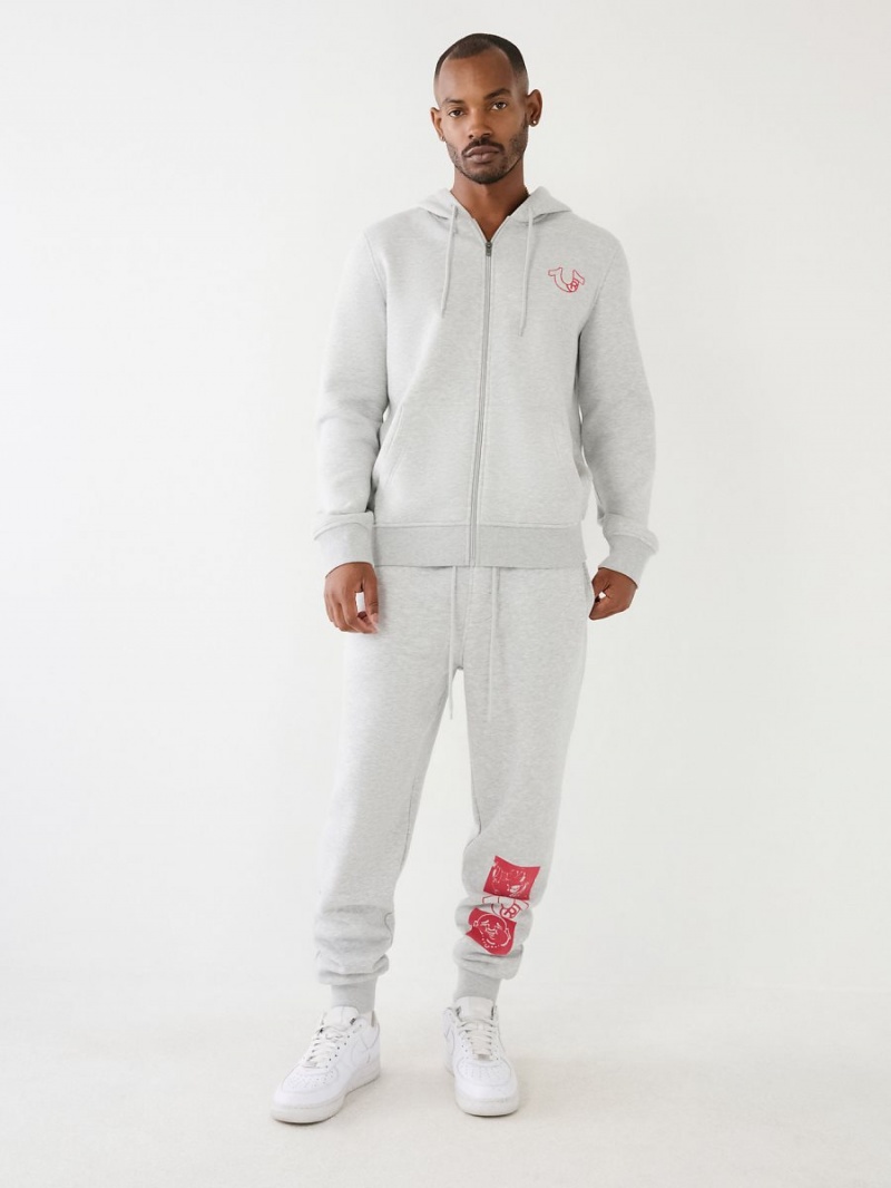 Heather Grey True Religion Logo Jogger | 8172-HGXNW