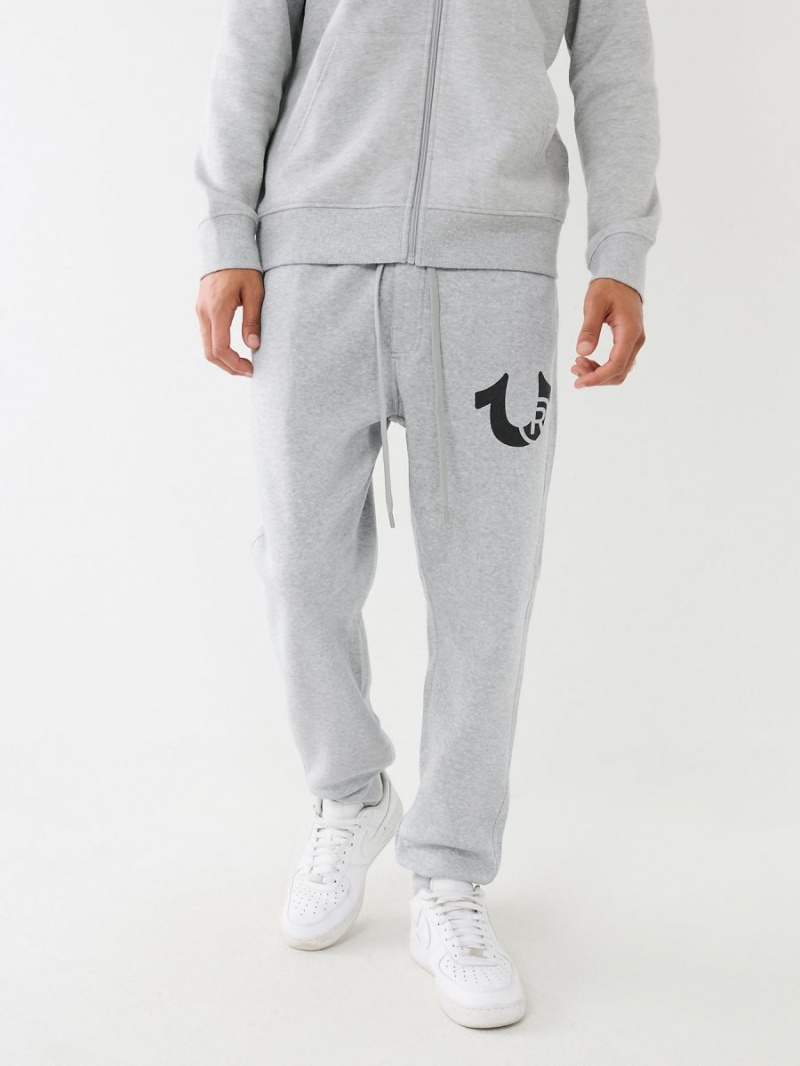 Heather Grey True Religion Logo Jogger | 6941-IOBMS