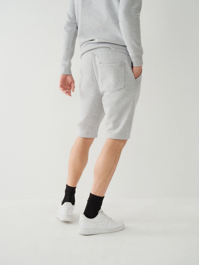 Heather Grey True Religion Logo Sweat Shorts | 7014-NBVKT