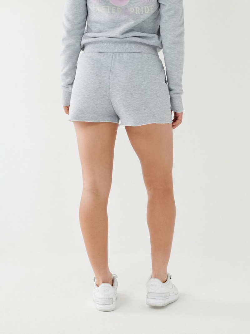 Heather Grey True Religion Logo Sweat Shorts | 8347-LHWOZ