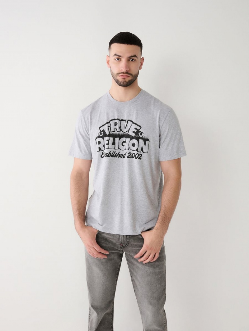 Heather Grey True Religion Relaxed T Shirts | 2169-CBHKO