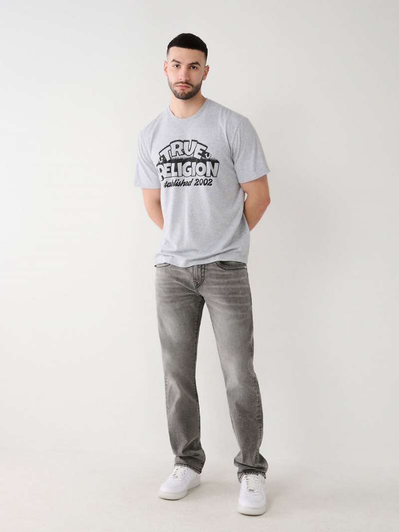 Heather Grey True Religion Relaxed T Shirts | 2169-CBHKO