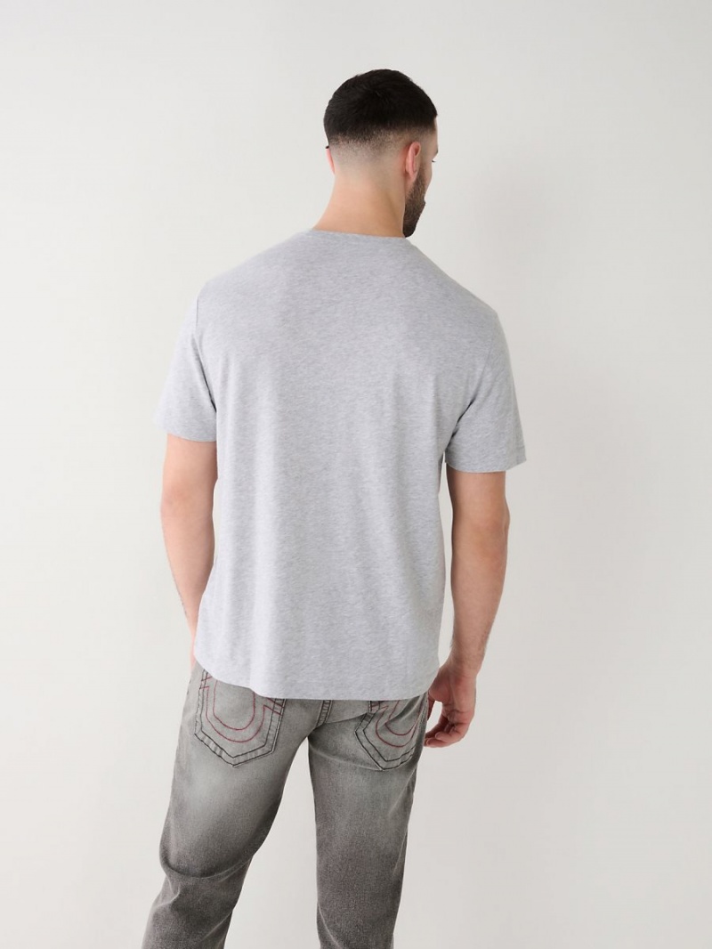 Heather Grey True Religion Relaxed T Shirts | 2169-CBHKO