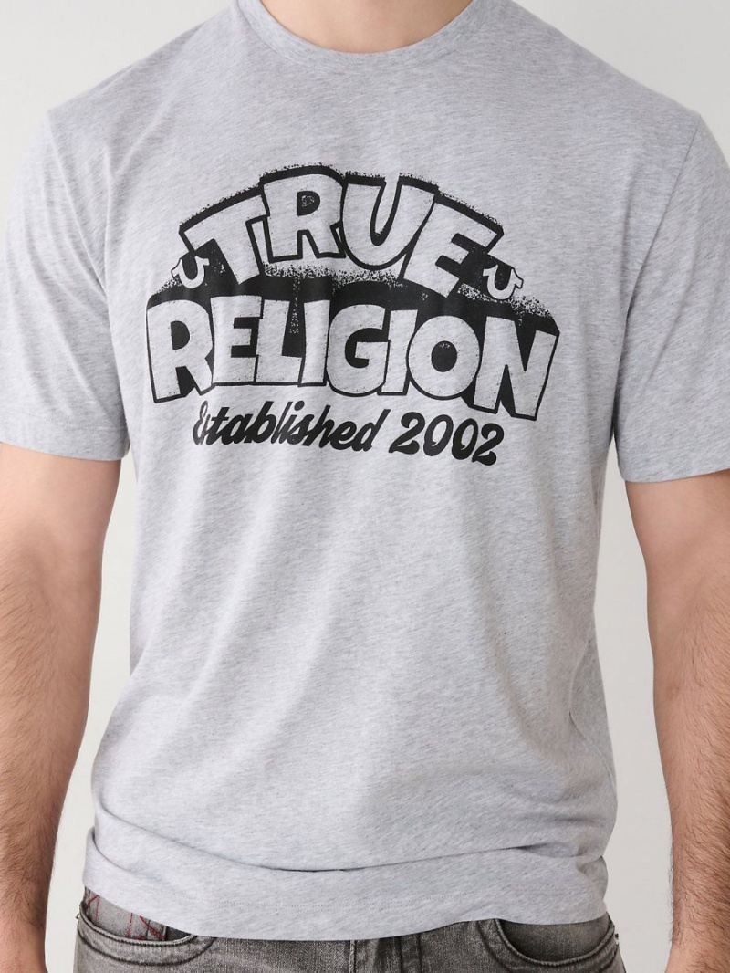 Heather Grey True Religion Relaxed T Shirts | 2169-CBHKO