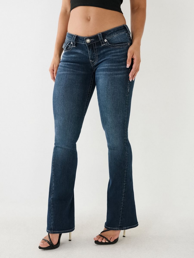 Heather True Religion Crystal Joey Low Rise Flare Jeans | 4527-YAJIU