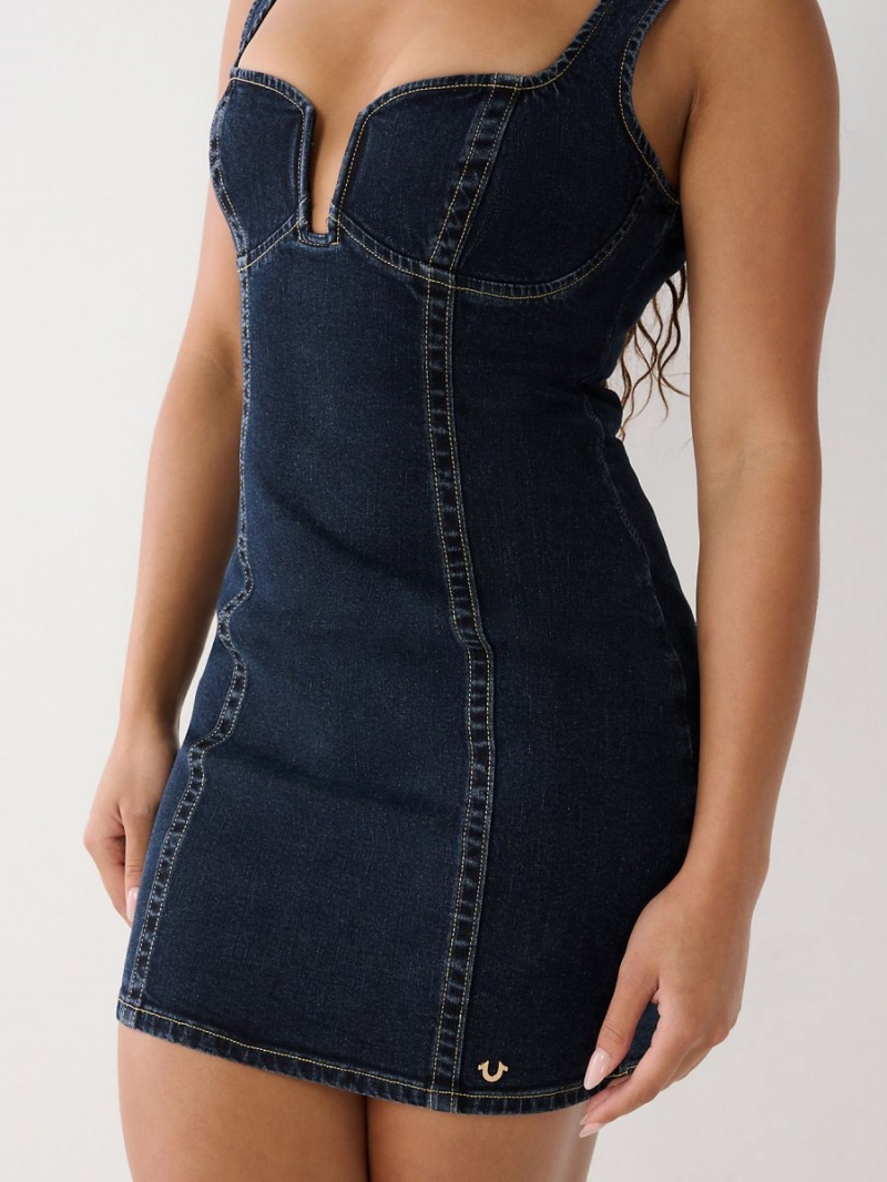 Hydrangea True Religion Denim Mini Dress | 4015-CBIOP