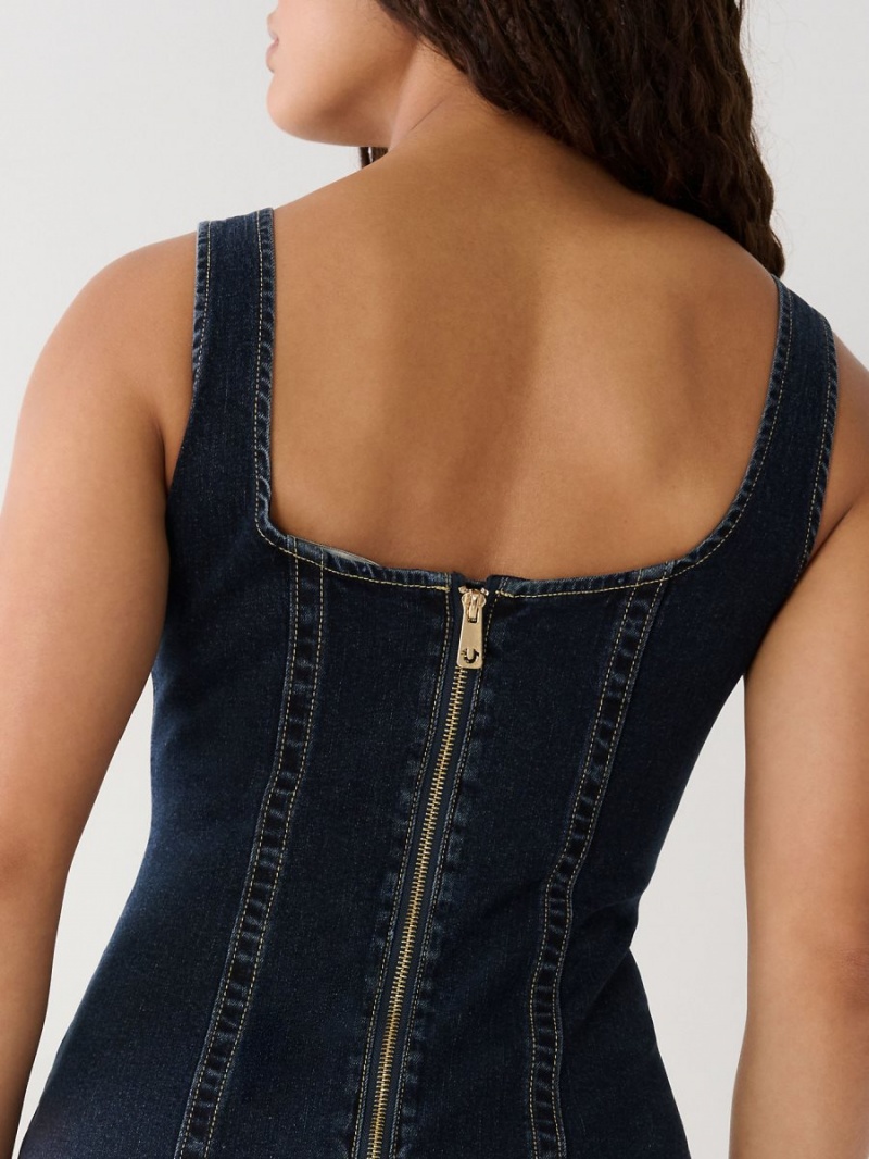 Hydrangea True Religion Denim Mini Dress | 4015-CBIOP