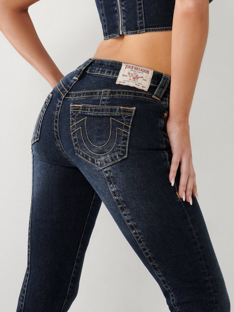 Hydrangea True Religion Jennie Mid Rise Curvy Skinny Jeans | 5937-OAXRP