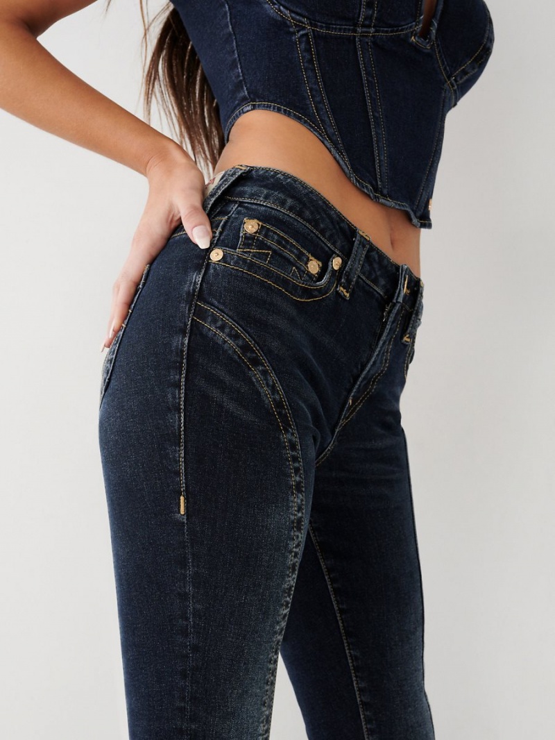 Hydrangea True Religion Jennie Mid Rise Curvy Skinny Jeans | 5937-OAXRP