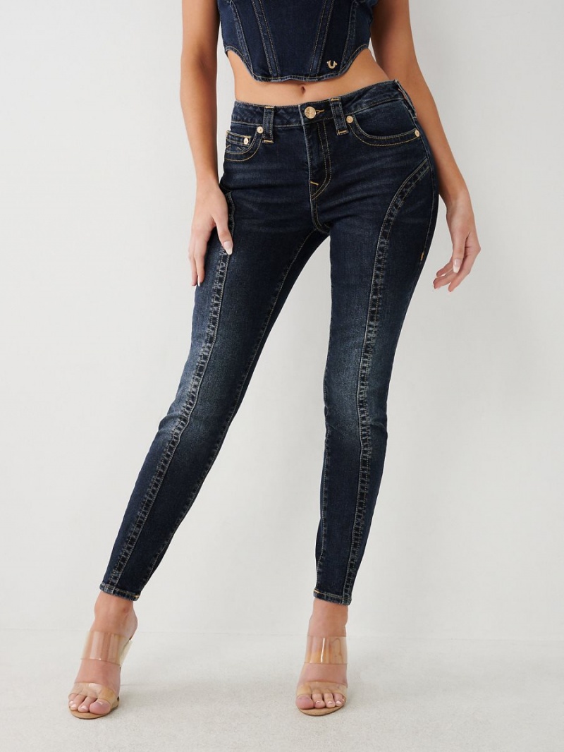 Hydrangea True Religion Jennie Mid Rise Curvy Skinny Jeans | 5937-OAXRP