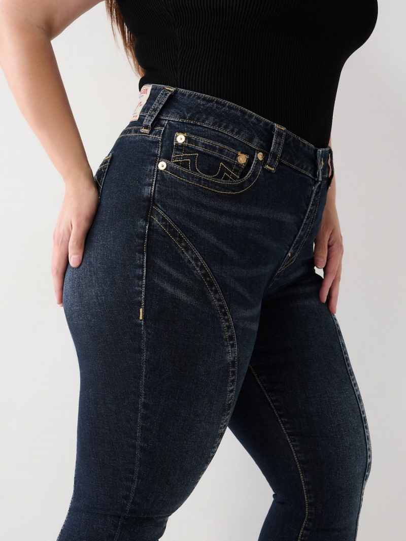 Hydrangea True Religion Plus Jennie Mid Rise Curvy Skinny Jeans | 7908-NBWKU