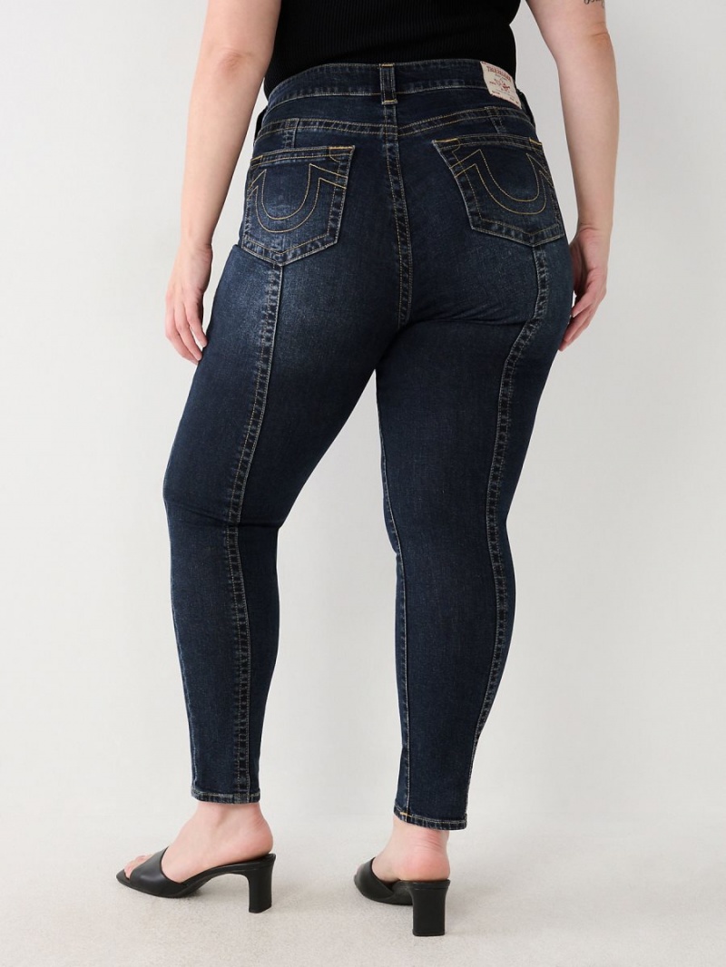 Hydrangea True Religion Plus Jennie Mid Rise Curvy Skinny Jeans | 7908-NBWKU