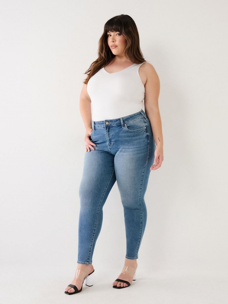 IBEM True Religion Plus Jennie Mid Rise Curvy Skinny Jeans | 1953-UQLCH